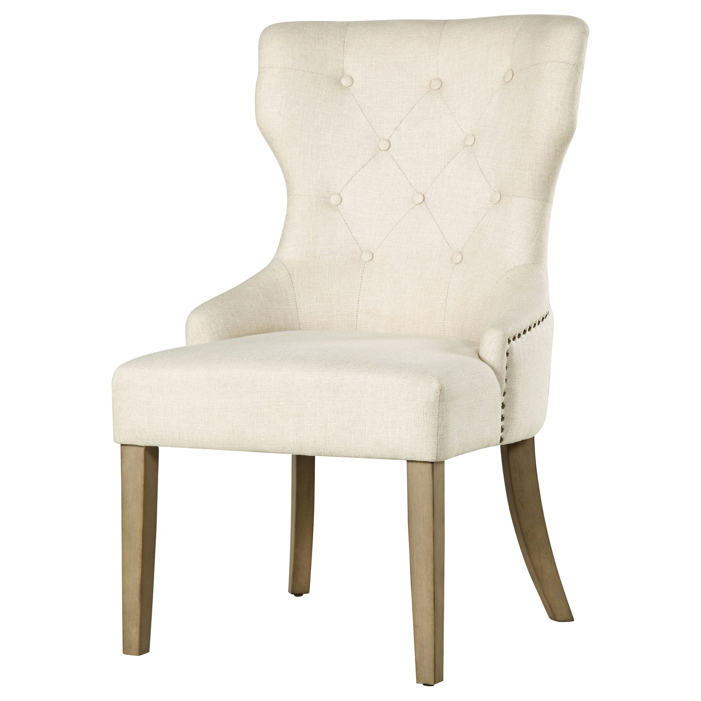 fortress tufted upholstered dining chair beige and rustic greybeige / rustic grey