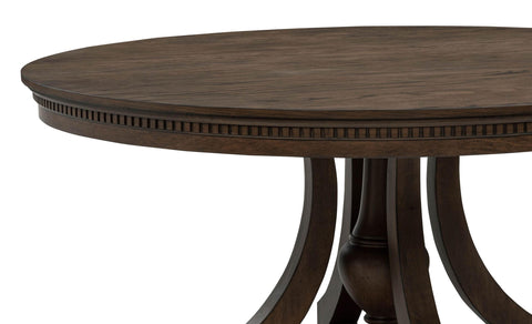 Nordio Round Pedestal Dining Table Dark Oak