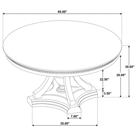 Nordio Round Pedestal Dining Table Dark Oak