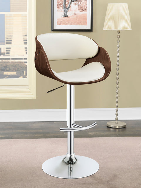 Diggory Adjustable Bar Stool Ecru and ChromeEcru