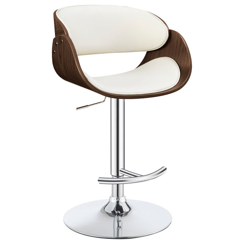 Diggory Adjustable Bar Stool Ecru and ChromeEcru