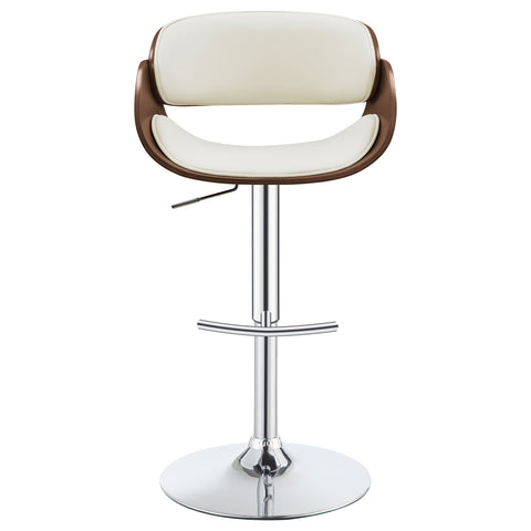 Diggory Adjustable Bar Stool Ecru and ChromeEcru