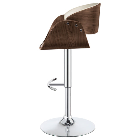 Diggory Adjustable Bar Stool Ecru and ChromeEcru