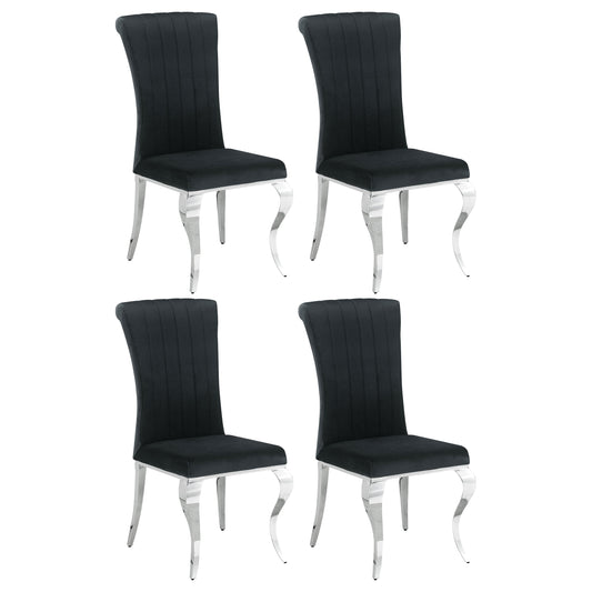 Mitchell Velvet Upholstered Dining Side Chair Black (Set of 4)Black