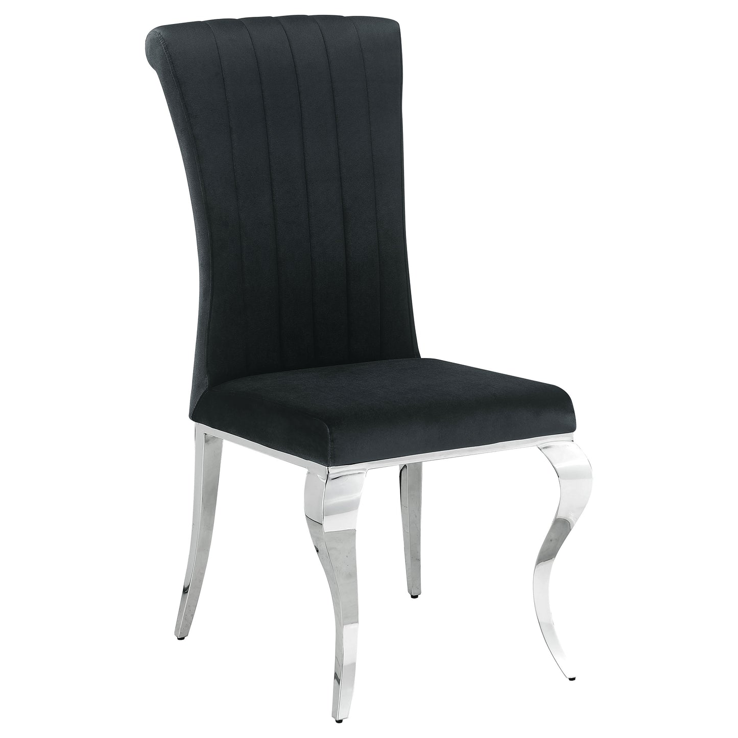 mitchell velvet upholstered dining side chair black (set of 4)black