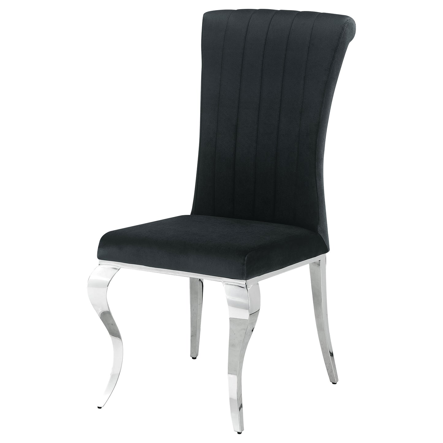 mitchell velvet upholstered dining side chair black (set of 4)black