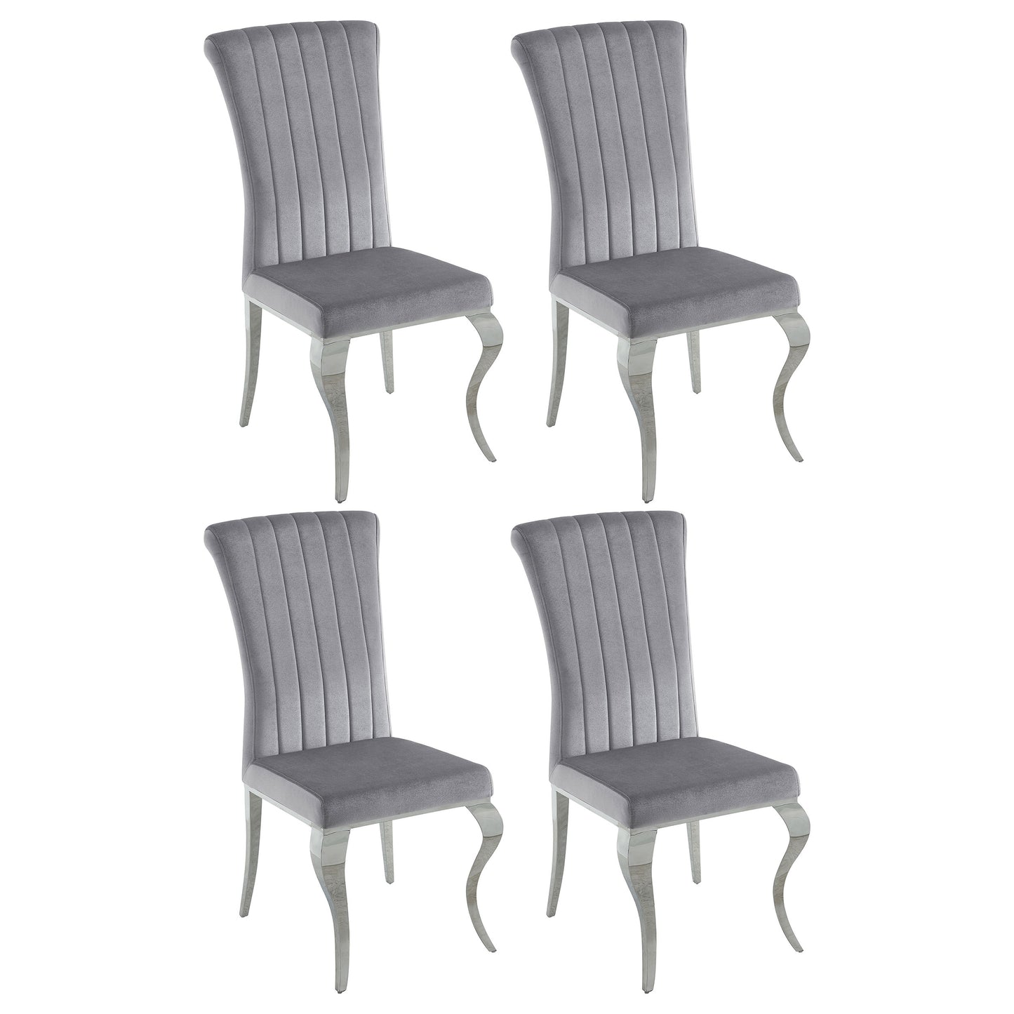 mitchell velvet upholstered dining side chair grey (set of 4)grey