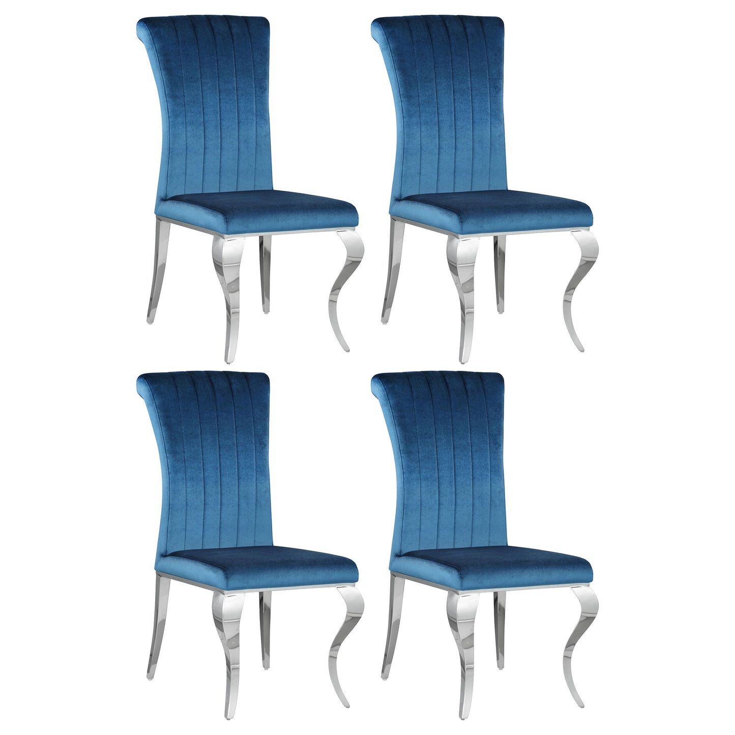 mitchell velvet upholstered dining side chair blue (set of 4)blue