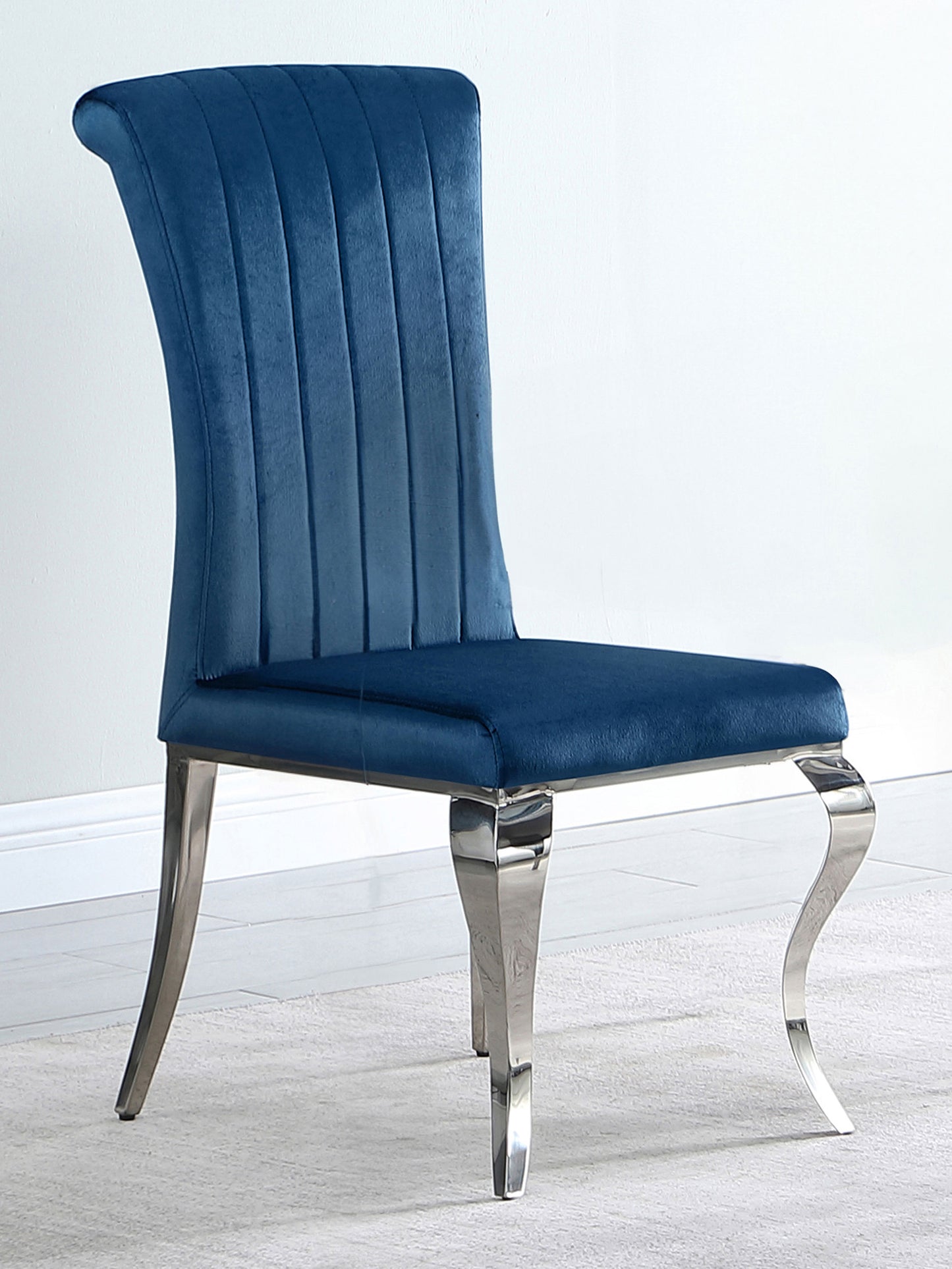 mitchell velvet upholstered dining side chair blue (set of 4)blue