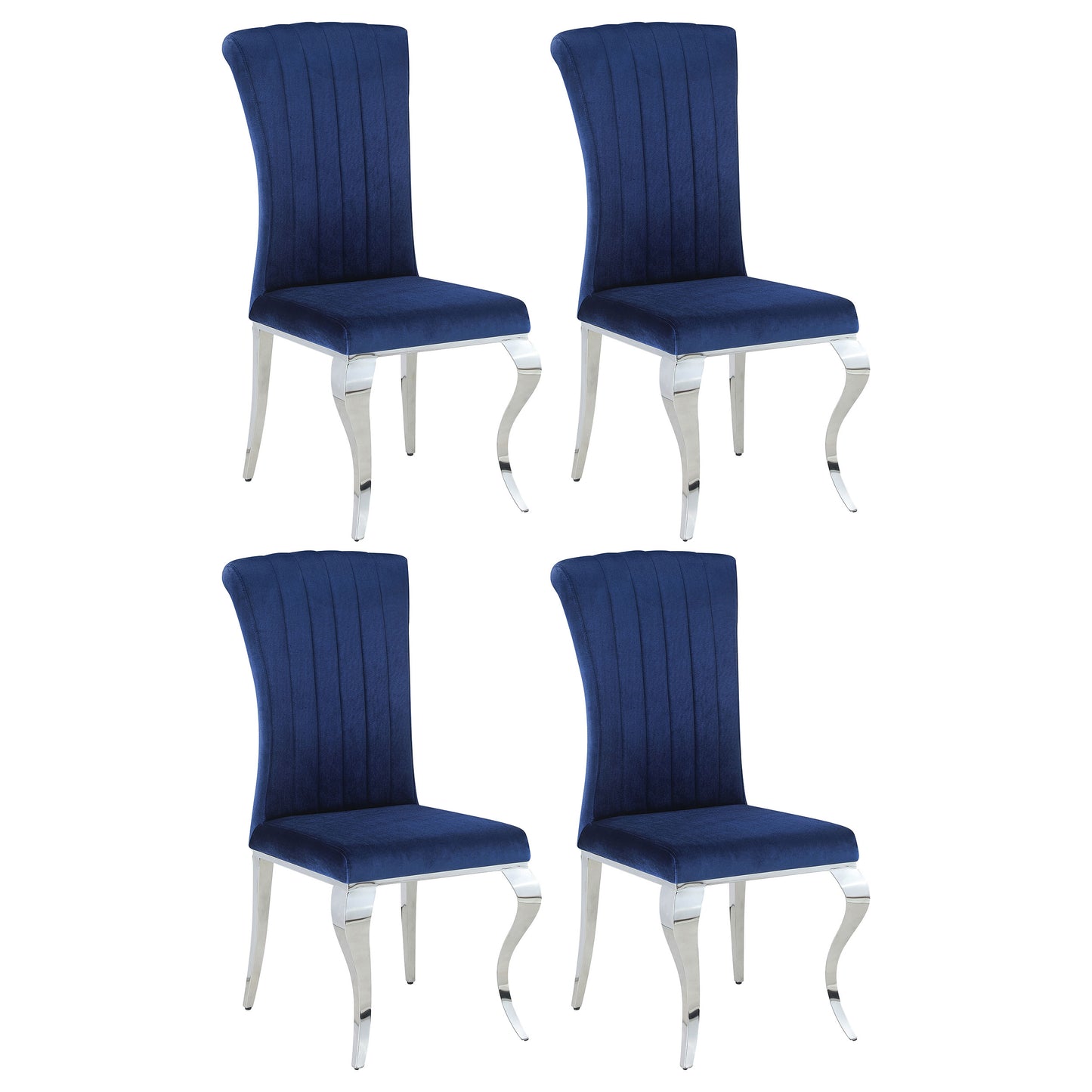 mitchell velvet upholstered dining chair ink blue (set of 4)ink blue