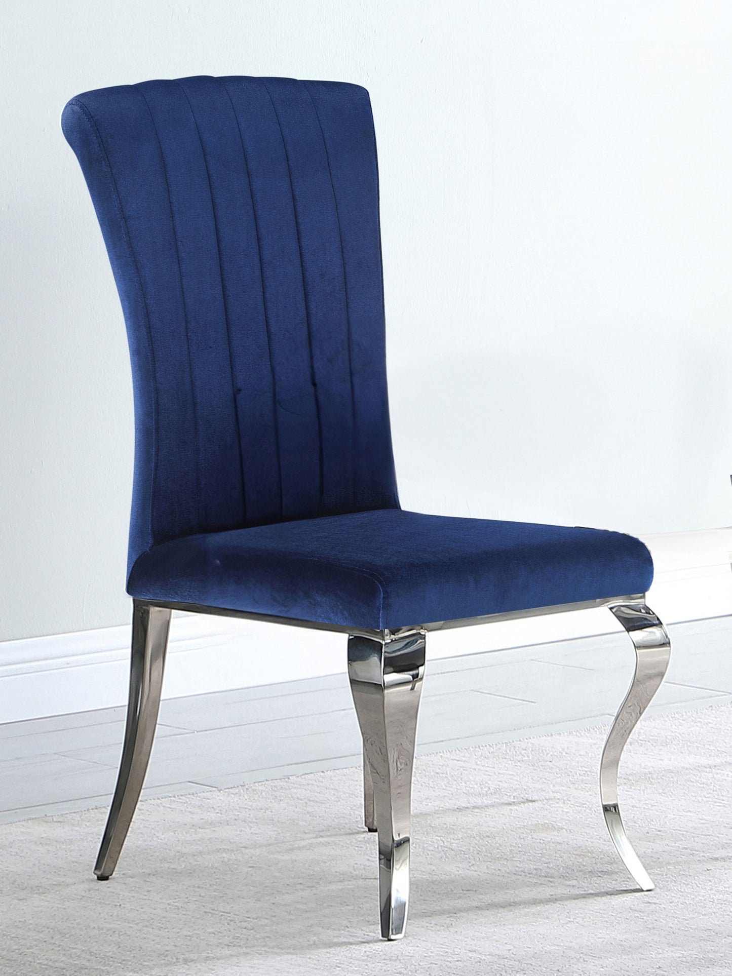 mitchell velvet upholstered dining chair ink blue (set of 4)ink blue