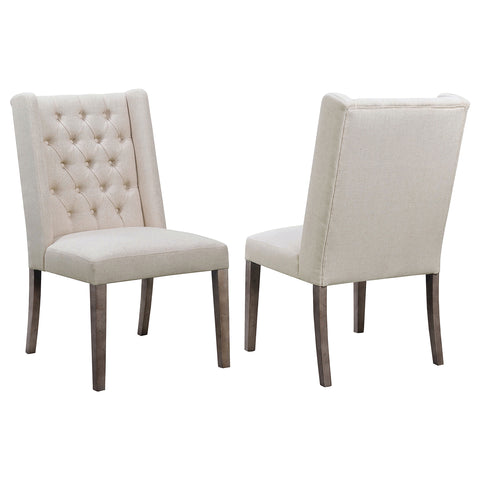 Salem Fabric Upholstered Dining Side Chair Beige (Set of 2)Beige