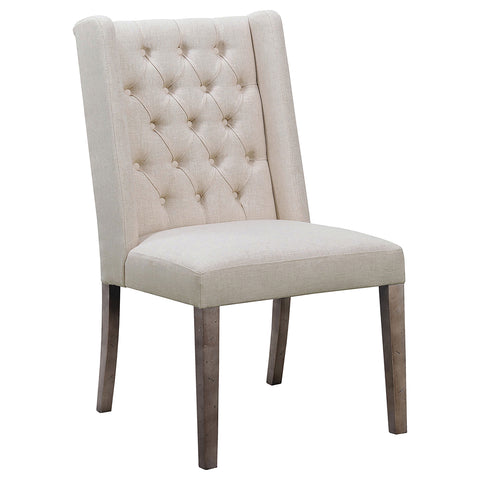 Salem Fabric Upholstered Dining Side Chair Beige (Set of 2)Beige