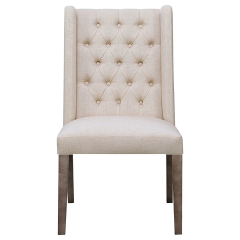 Salem Fabric Upholstered Dining Side Chair Beige (Set of 2)Beige