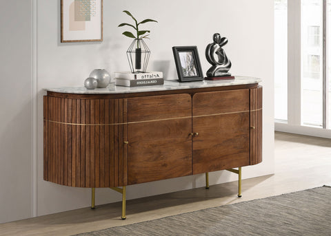Trinity 4-door Marble Top Sideboard Buffet Cabinet NaturalNatural
