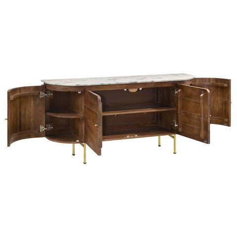 Trinity 4-door Marble Top Sideboard Buffet Cabinet NaturalNatural