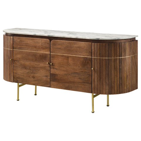 Trinity 4-door Marble Top Sideboard Buffet Cabinet NaturalNatural