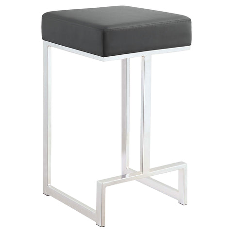 Kayd Square Counter Height Stool Grey and ChromeGrey