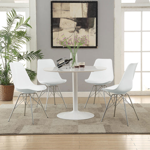 Seraphina 5-piece Round Dining Table Set WhiteWhite
