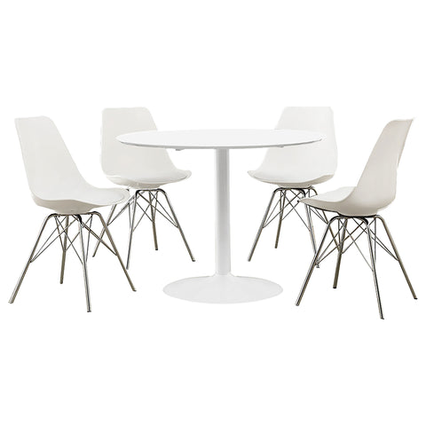 Seraphina 5-piece Round Dining Table Set WhiteWhite