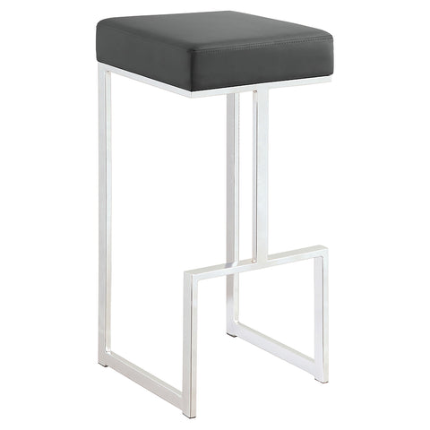 Kayd Square Bar Stool Grey and ChromeGrey