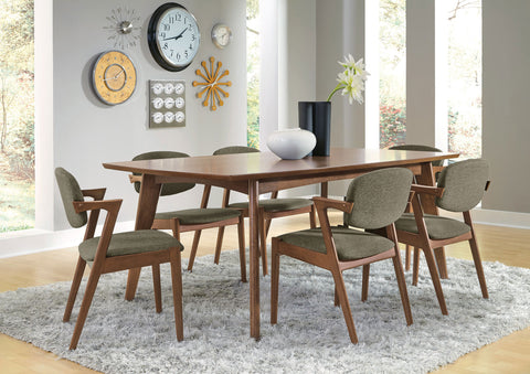 Junko 7-piece Rectangular Dining Table Set Dark WalnutDark Walnut