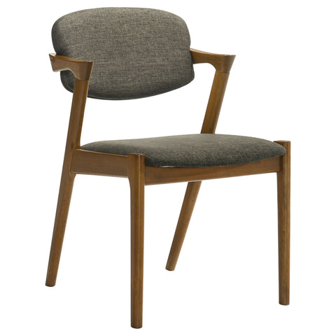 Junko Padded Wood Dining Arm Chair Dark Walnut (Set of 2)Dark Walnut