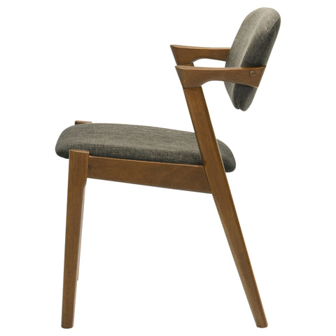 Junko Padded Wood Dining Arm Chair Dark Walnut (Set of 2)Dark Walnut