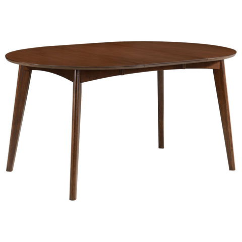 Aisha Oval 60-inch Extension Leaf Dining Table Dark WalnutDark Walnut