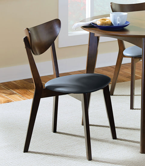 Aisha Wood Dining Side Chair Dark Walnut (Set of 2)Dark Walnut