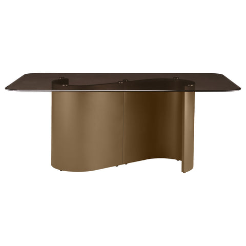 Portland 72-inch Rectangular Glass Top Dining Table BronzeBronze