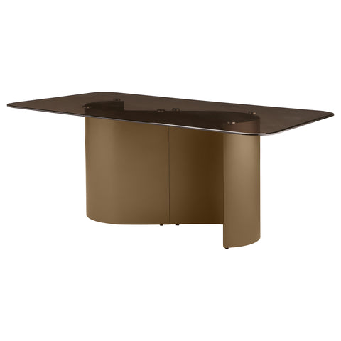 Portland 72-inch Rectangular Glass Top Dining Table BronzeBronze