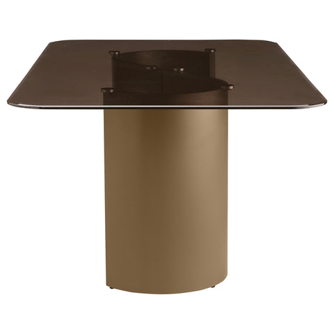 Portland 72-inch Rectangular Glass Top Dining Table BronzeBronze