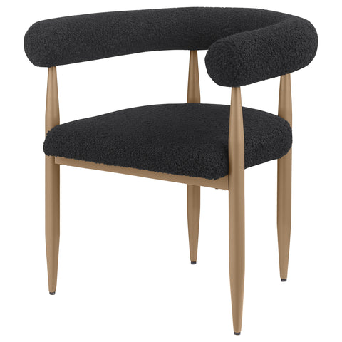 52x27-inch Boucle Upholstered Dining Arm Chair Black (Set of 2)Black