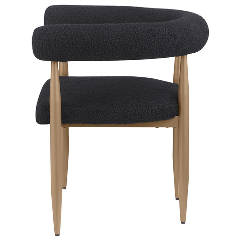 52x27-inch Boucle Upholstered Dining Arm Chair Black (Set of 2)Black