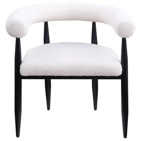 52x27-inch Boucle Upholstered Dining Arm Chair Cream (Set of 2)Cream