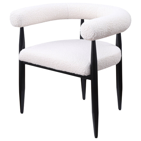 52x27-inch Boucle Upholstered Dining Arm Chair Cream (Set of 2)Cream