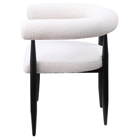 52x27-inch Boucle Upholstered Dining Arm Chair Cream (Set of 2)Cream