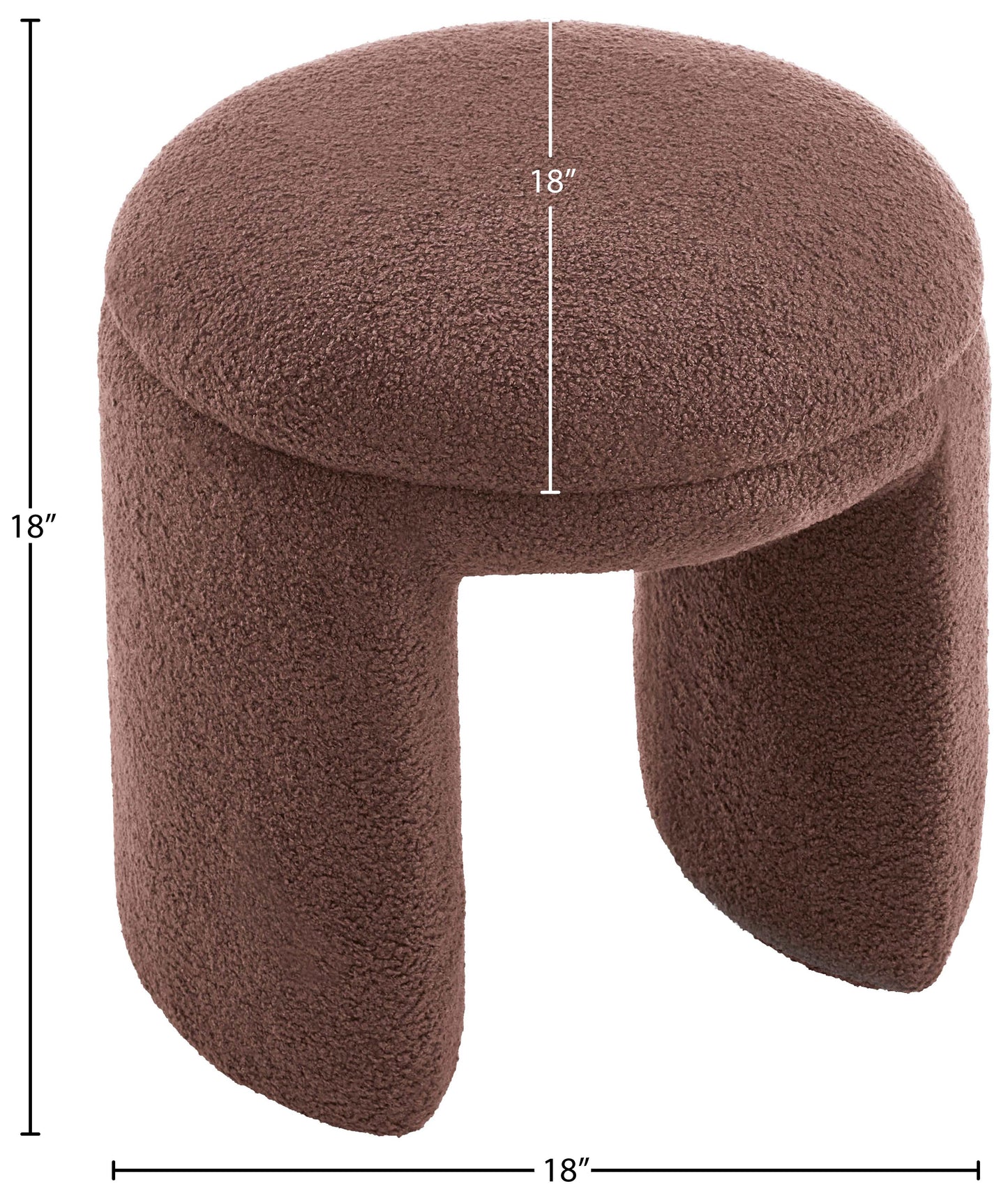 via brown faux shearling teddy fabric ottoman/stool brown