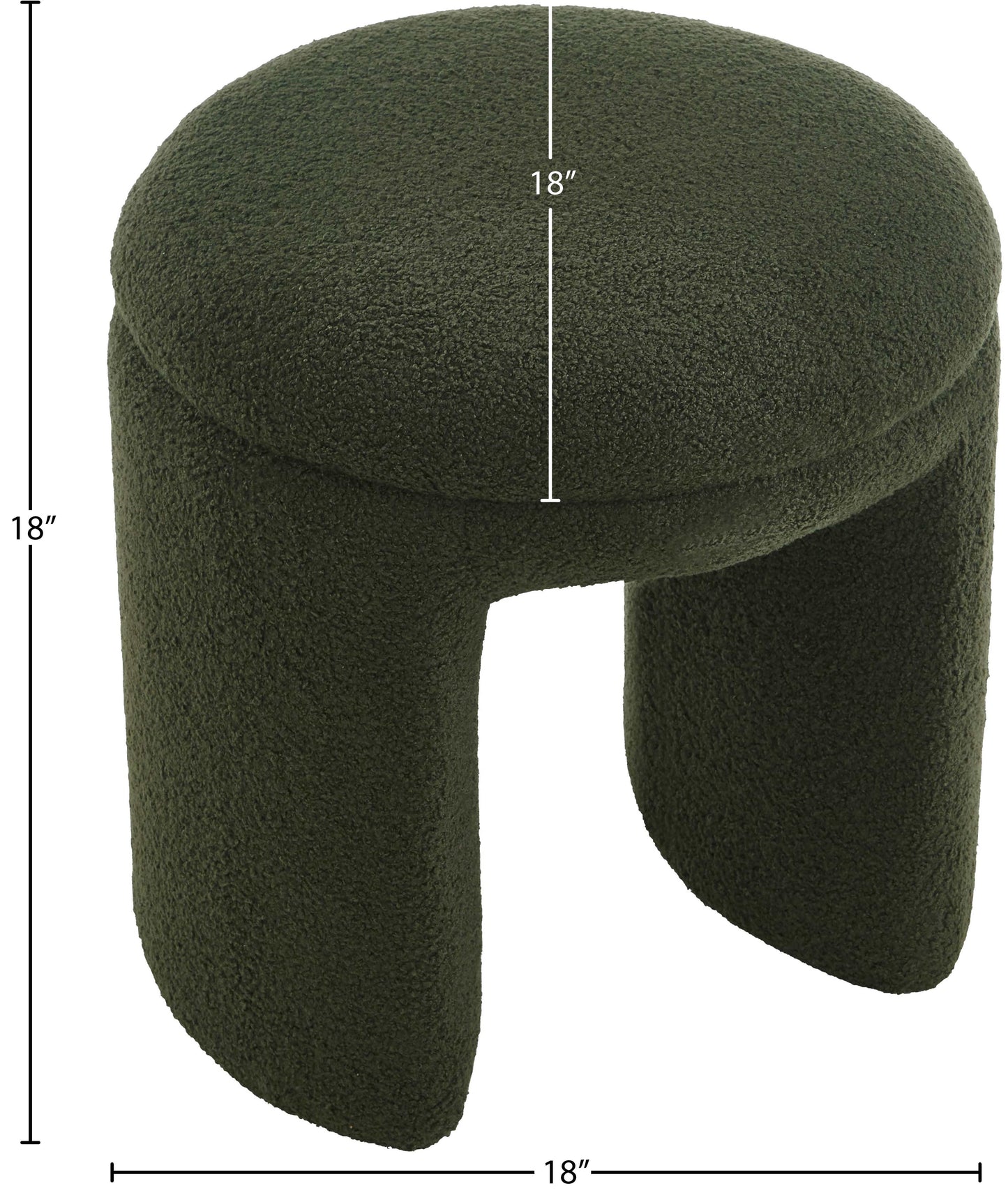 via green faux shearling teddy fabric ottoman/stool green