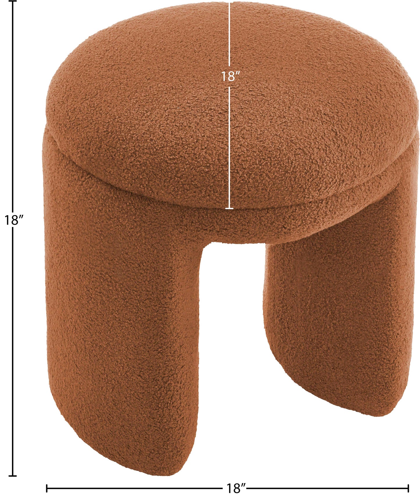 via saddle faux shearling teddy fabric ottoman/stool saddle