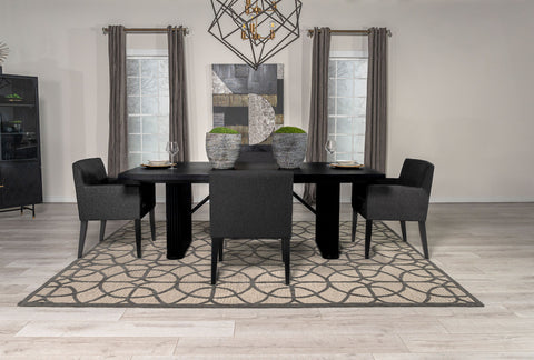 Tavin 5-piece Rectangular Dining Table Set BlackBlack