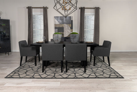 Tavin 7-piece Rectangular Dining Table Set BlackBlack