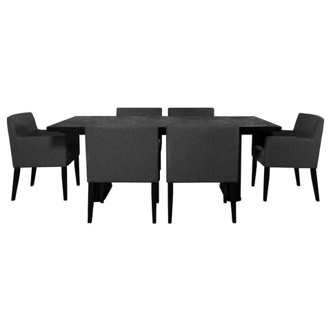 Tavin 7-piece Rectangular Dining Table Set BlackBlack