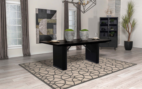 Tavin Rectangular 84-inch Wood Dining Table BlackBlack