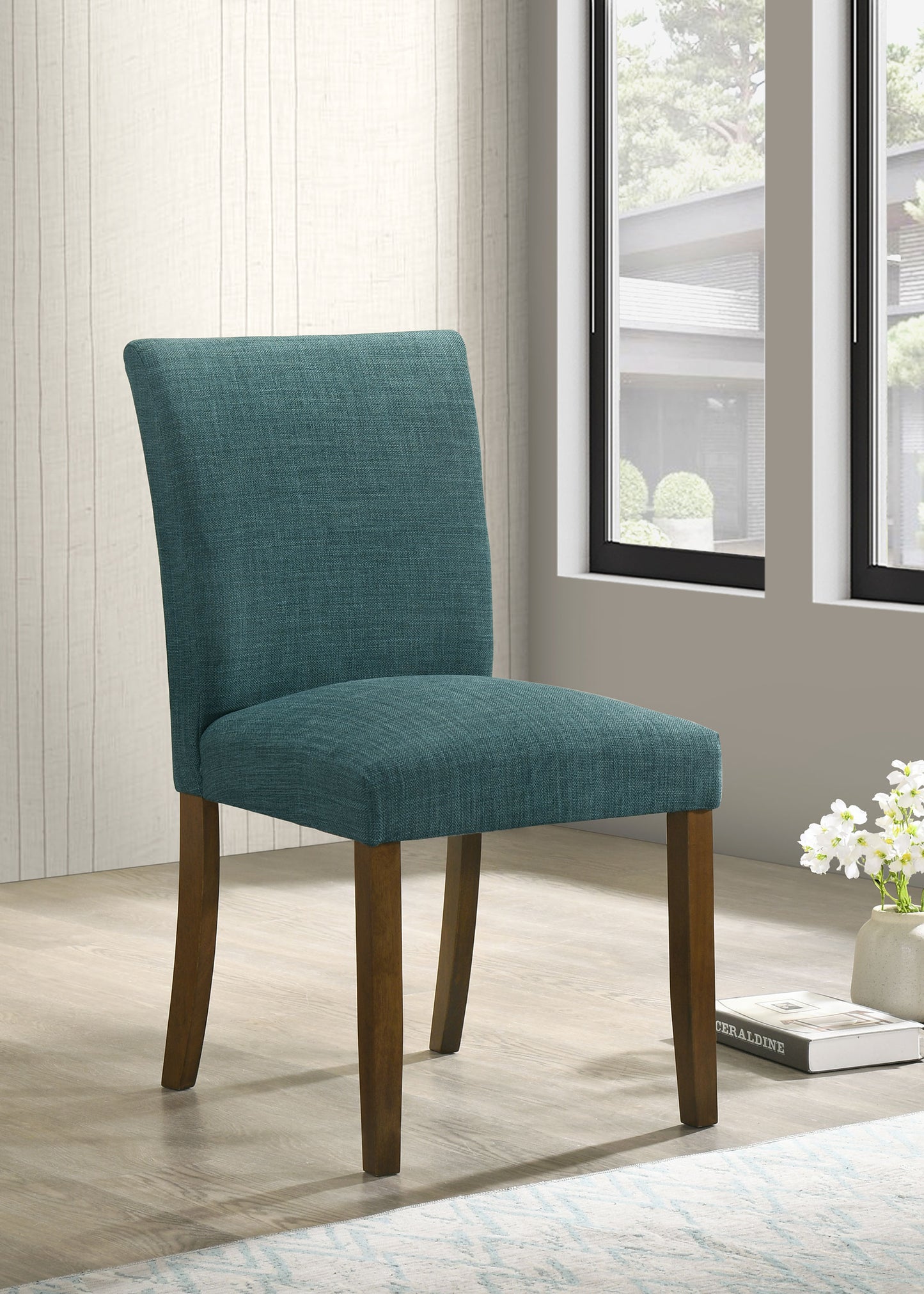 paxton upholstered dining side chair teal blue (set of 2)teal blue