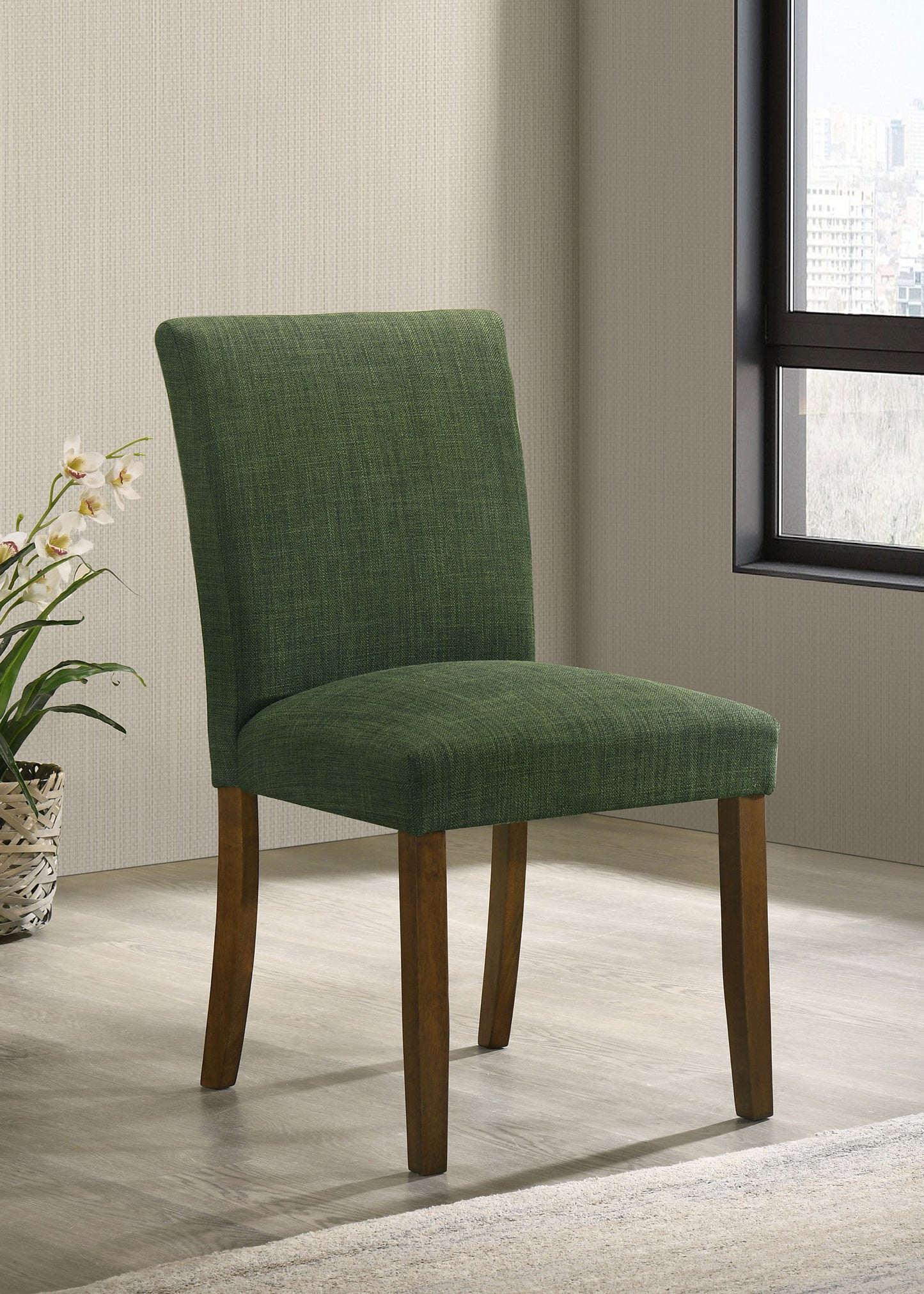 frostine upholstered dining side chair green (set of 2)