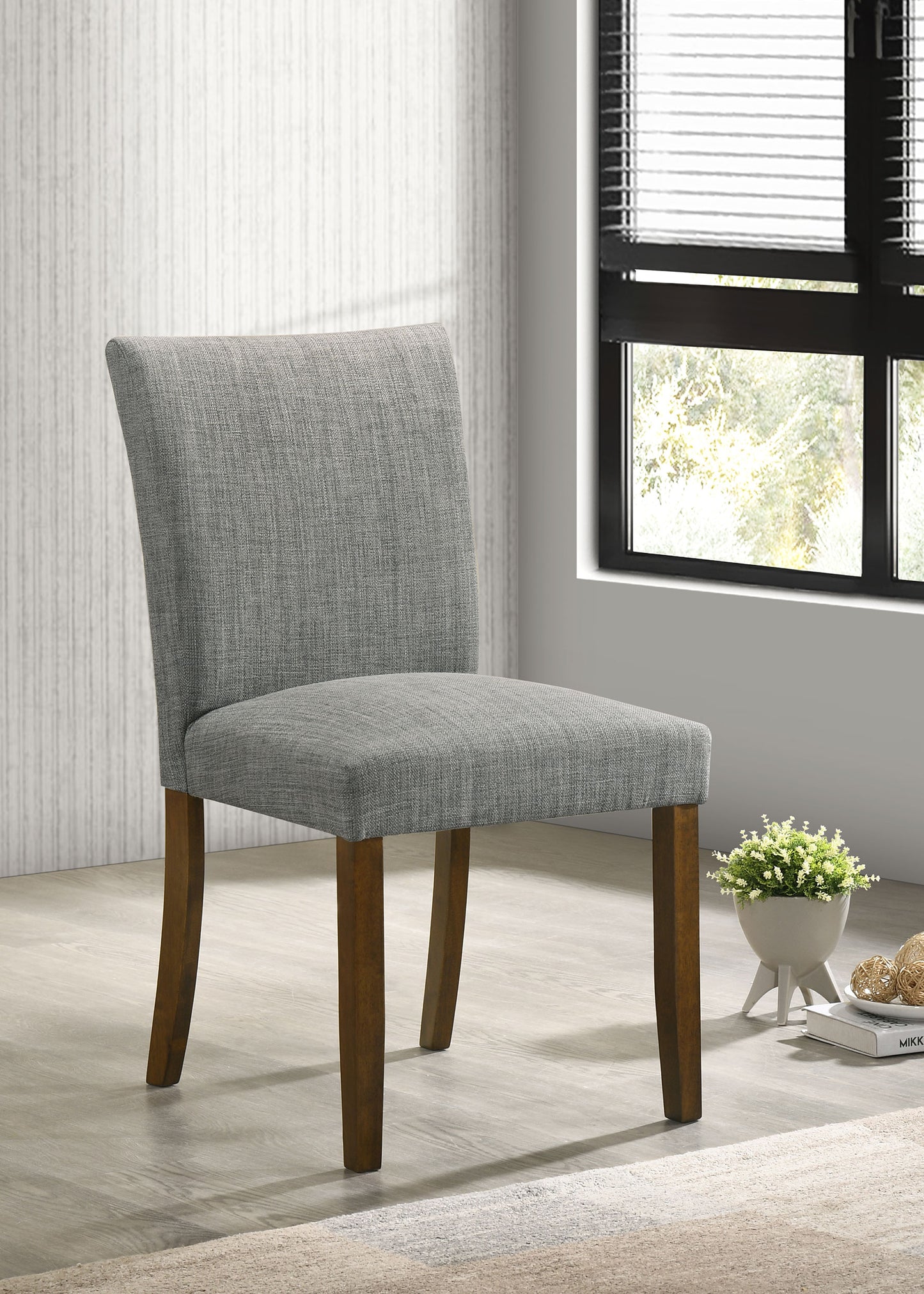 frostine upholstered dining side chair grey (set of 2)