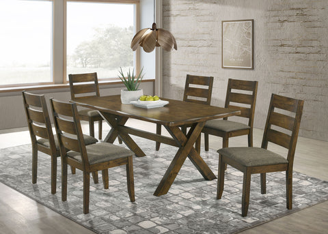 Julian 7-piece Rectangular Dining Table Set Knotty NutmegKnotty Nutmeg