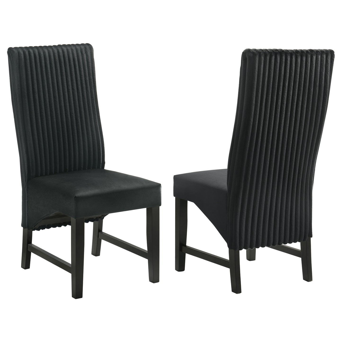 bruner upholstered dining side chair black (set of 2)black